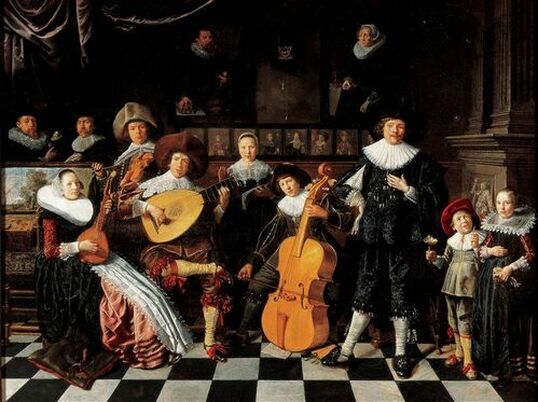 Jan Miense Molenaer, Selfportrait with his Family making Music ​Panel 1630s Haarlem, Frans Hals Museum seventeenth century painting 